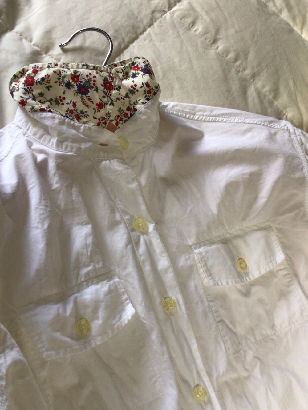 Barbour White Button Down Shirt with Liberty Floral Cuff Trim 8 - Picture 5 of 14
